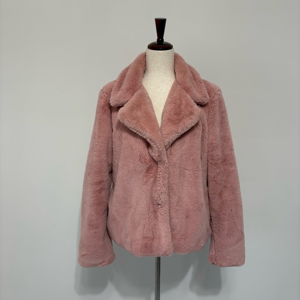 Ci Sono Pink Faux Fur Jacket Sz L